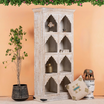Distressed Finished Arch Bookshelf