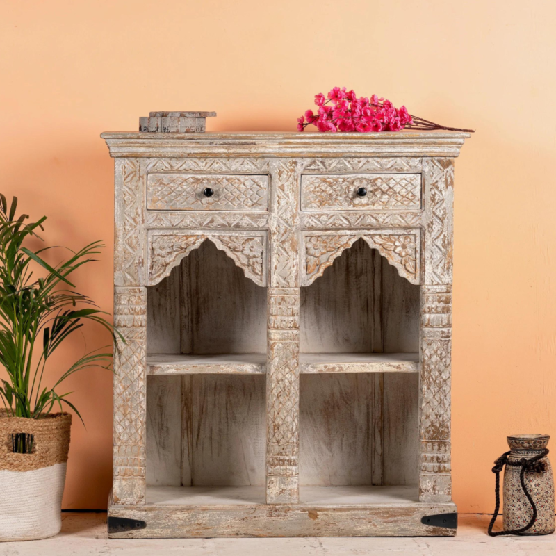Hand Carved Zaria Bookshelf