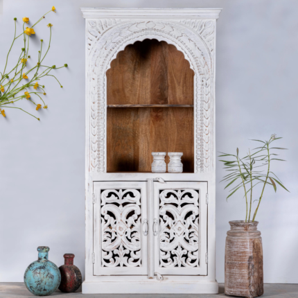 Hand Carved Floral Style Bookshelf