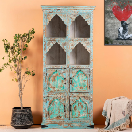 Hand Carved Vintage Bookshelf