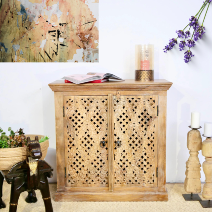 Hand Carving Floral Style Cabinet