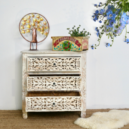 Hand Carving Floral Chest of Drawers