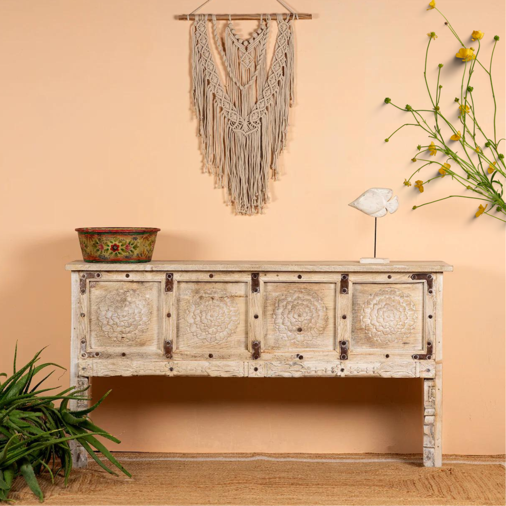 Antique Natural Finish Console Table Antique Natural Finish Console Table