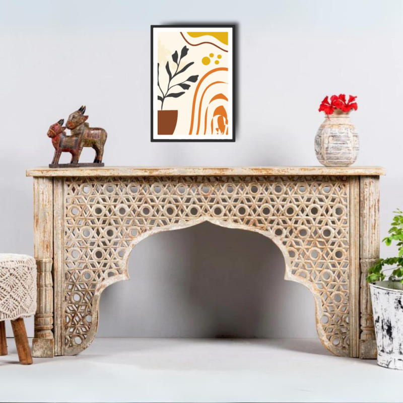 Eclectic Jaali Console Table
