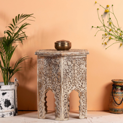 Hand Carved Vintage Side Table