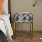 Luxury Bone Inlay Bedside Table