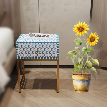 Targua Bone Inlay Bedside Table