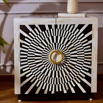 Monochrome Bone Inlay Cabinet