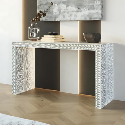 Jade Bone Inlay Console Table