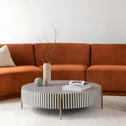 Chameau Optical Bone Inlayed Coffee Table