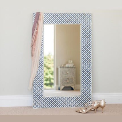 Everlasting Elegance Bone Inlay Blue Wall Mirror Frame