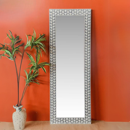 Abstract Pattern Large Bone Inlay Wall Mirror