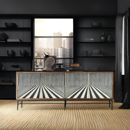 Linear Perspective Bone Inlay Sideboard