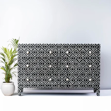 Modern Pattern Bone Inlay Sideboard