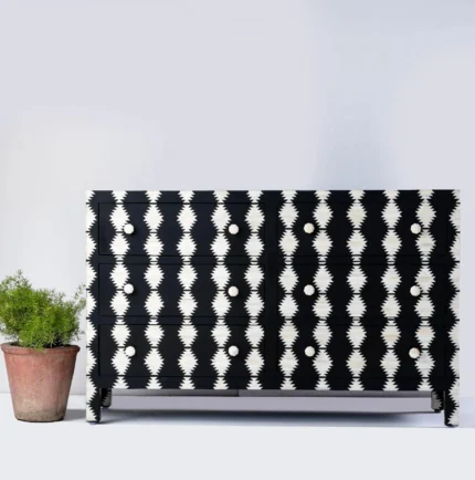 Black and White Bone Inlay Sideboard