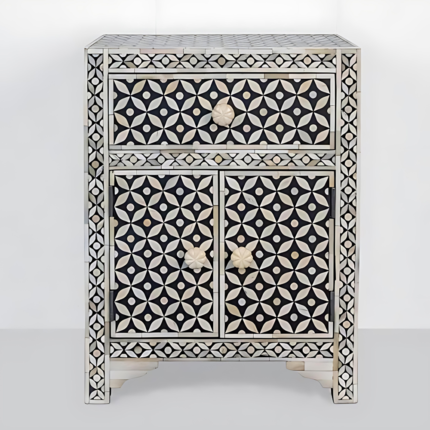 Modern Pattern Bone Inlay Side Table
