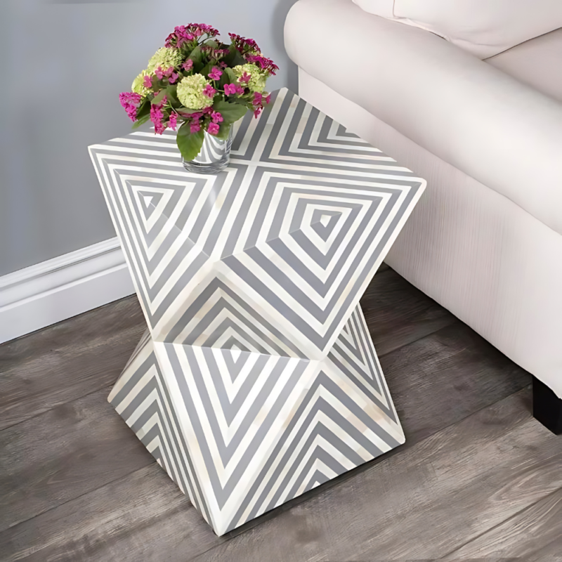 Anais Bone Inlay Side Table