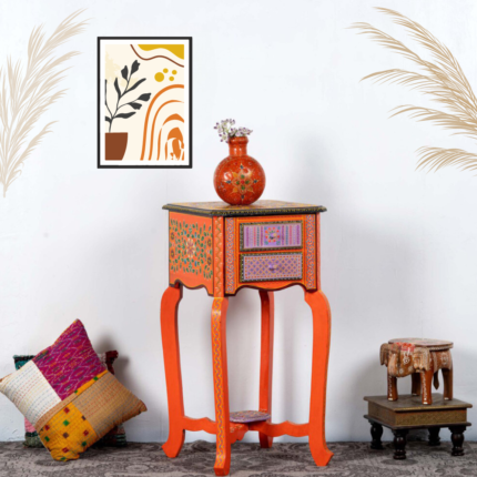 Decorative Handpainted Wooden Side Table