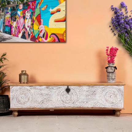 Wilson White Distressed Trunk Box