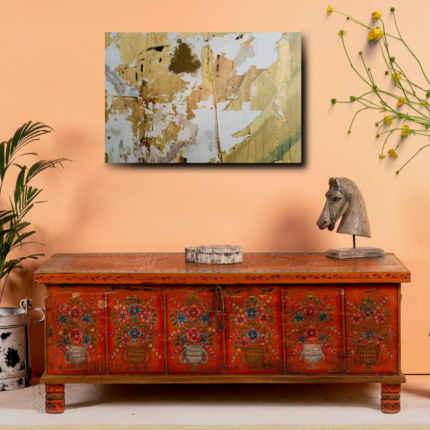 Antique Red Patina Trunk Box