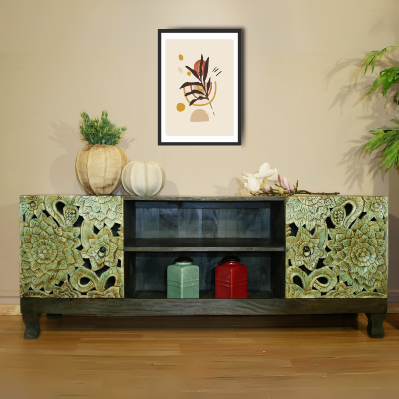 Hand Carved Arlen Design TV Cabinet