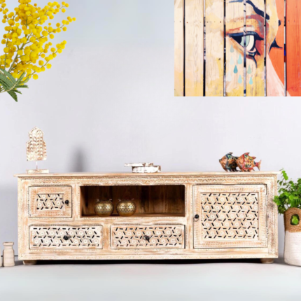 Hand Carved Ivva Design TV Cabinet