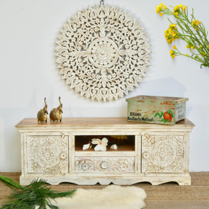 Hand Carved Megan TV Cabinet