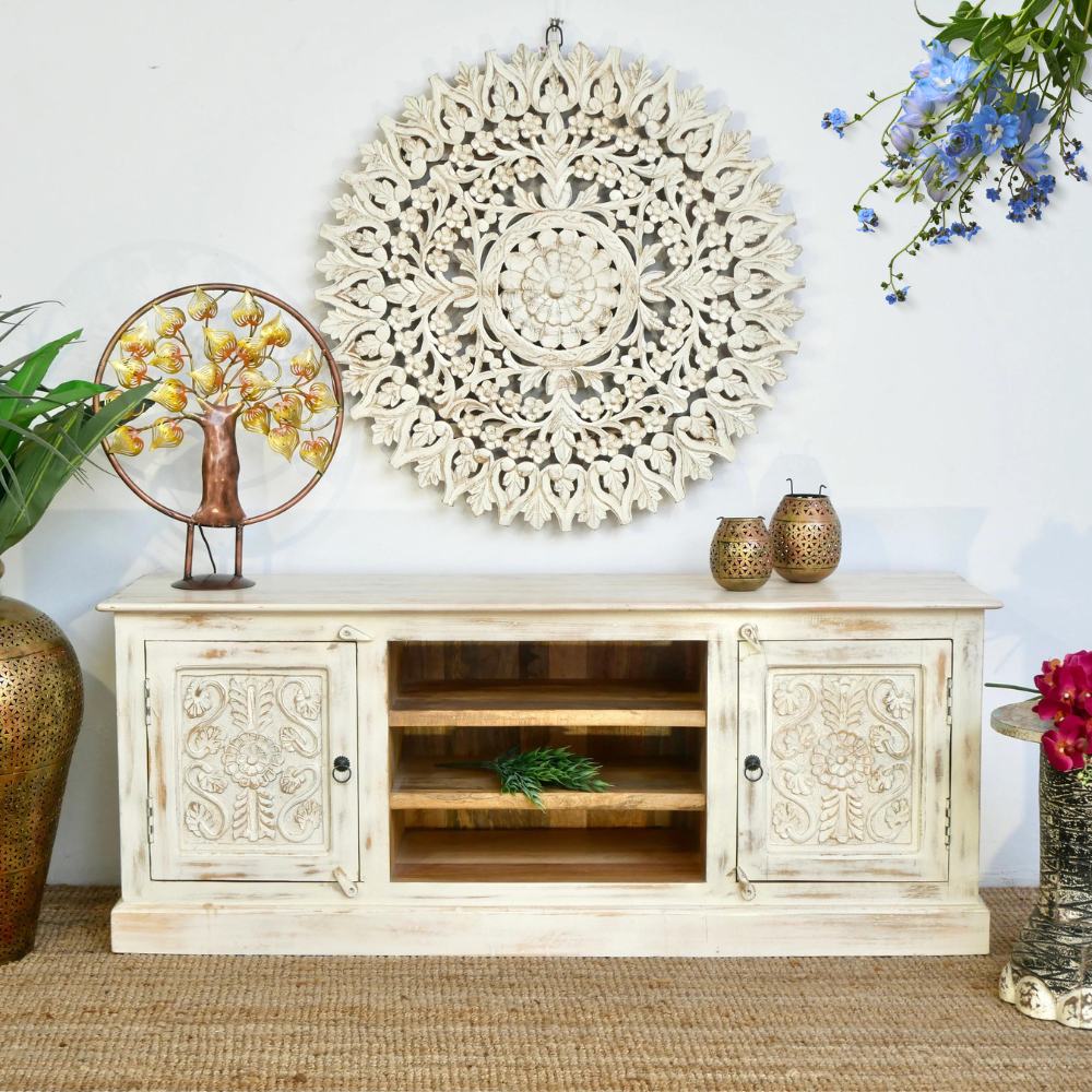 Hand Carved Wittrock TV Cabinet Hand Carved Wittrock TV Cabinet