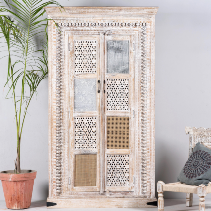 Hiltz Rustic White Wardrobe