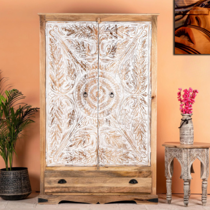Vandara Style White Washed Wardrobe