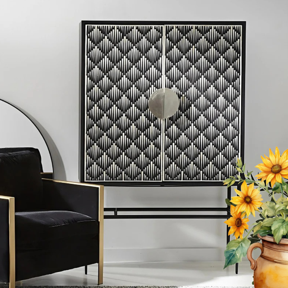 Bone Inlay Arrow Bar Cabinet Bone Inlay Arrow Bar Cabinet