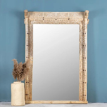 Hand Carved Natural Rectangle Mirror